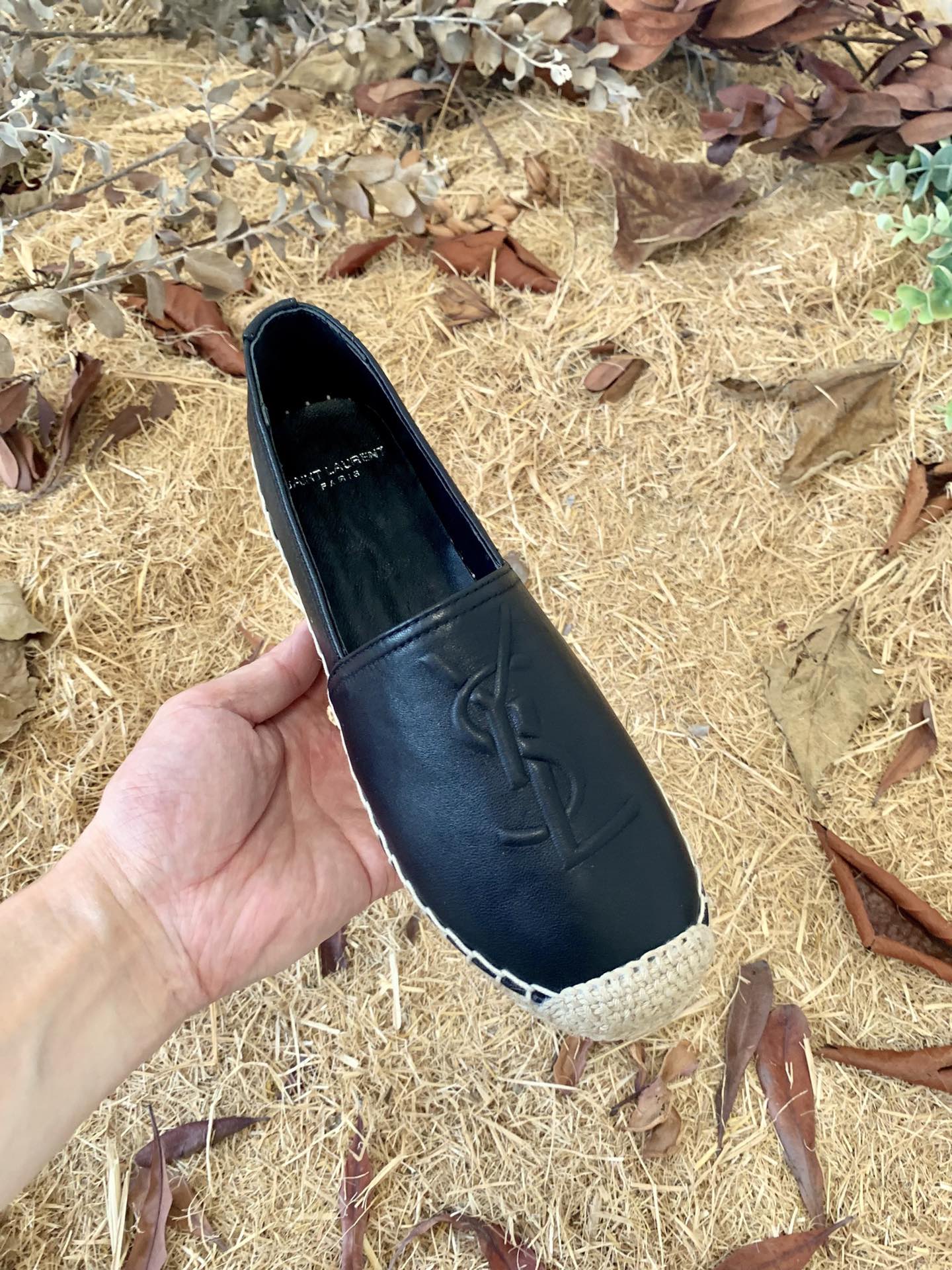 Sa1nt Lau*nt Women’s Y51 Embroidered Espadrilles Black For Women Y51 458573B34001000