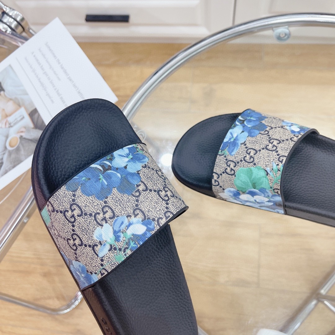 Gvc*1 Men’s Slides Bloom Print Blue For Men 408508 G2200