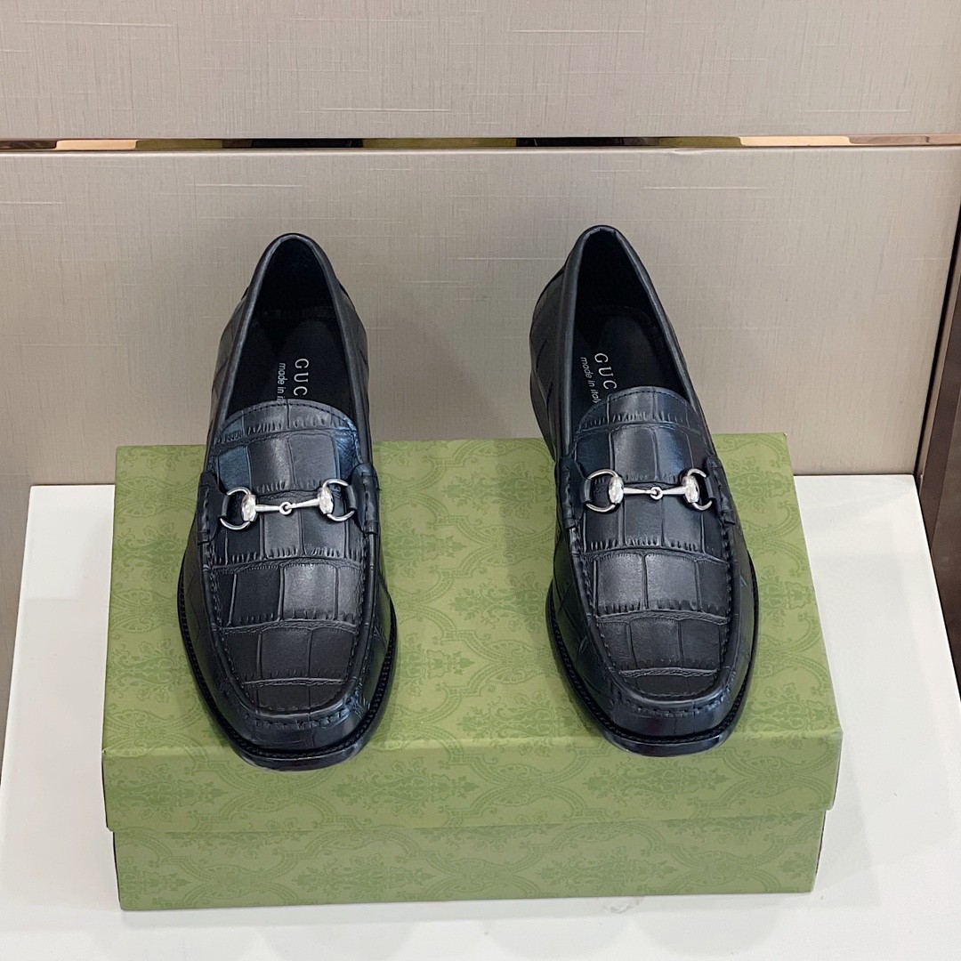 Gvc*1 Men’s 1953 Horsebit Crocodile Loafer Black For Men 644724