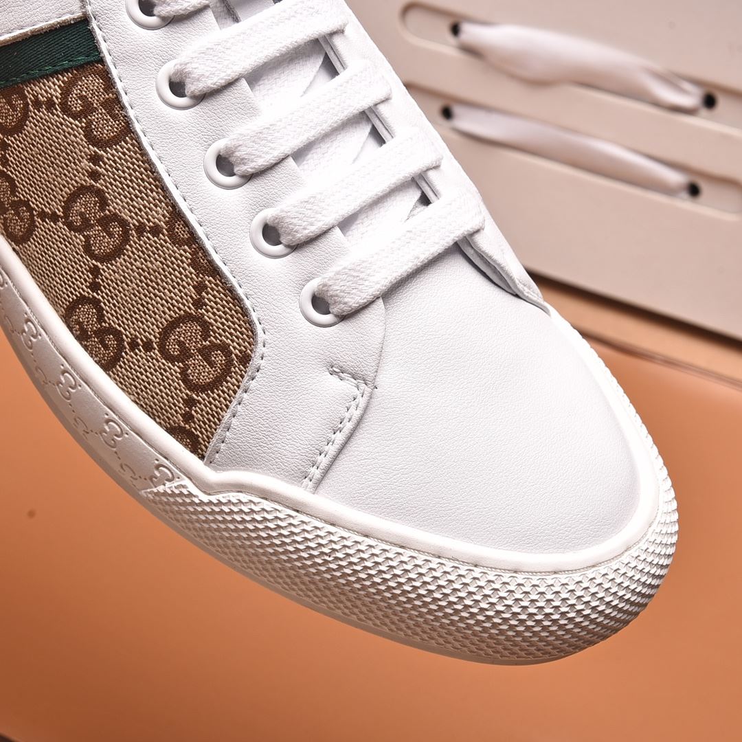 Gvc*1 Men’s GG Sneaker With Web G White And Beige For Men