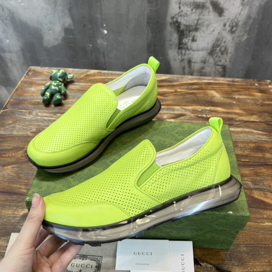 Gvc*1 Men’s Perforated Slip On Sneaker Light Green For Men 407364