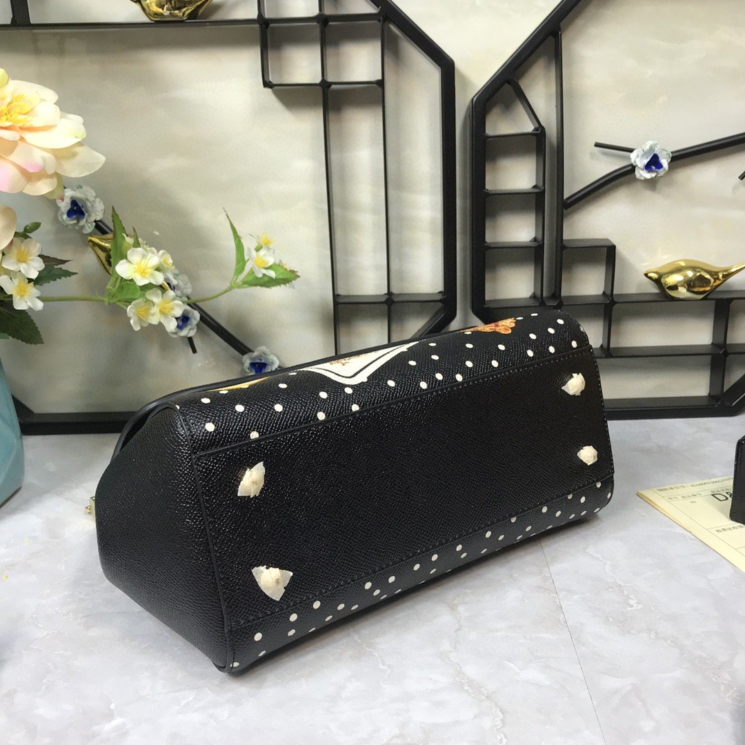 Dolce & Gabbana 90s Sicily Bag With Logo Print Multicolor For Women 10.2in/26cm DG