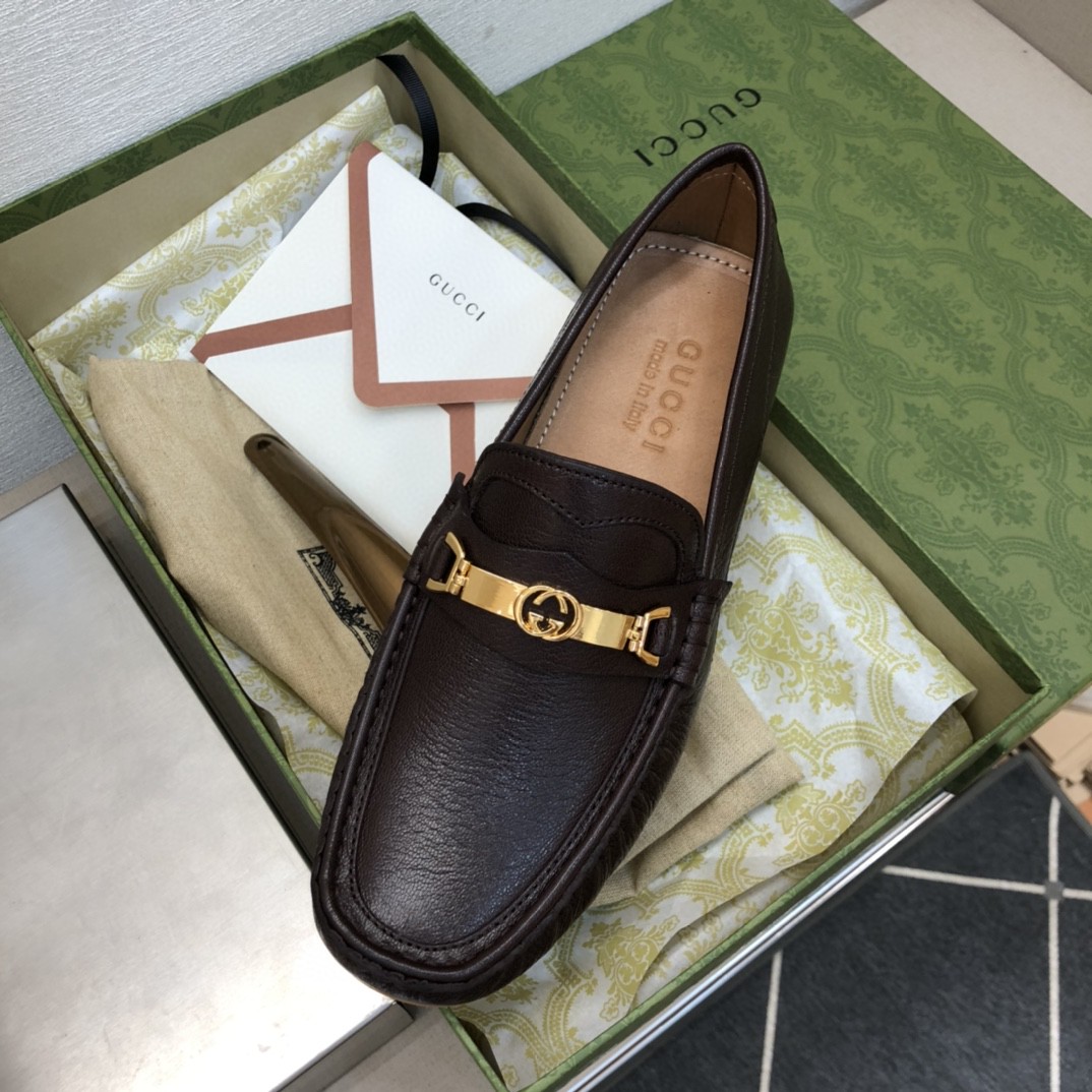 Gvc*1 Men’s Loafer With Interlocking G Horsebit Dark Brown For Men ‎655519 1XO00