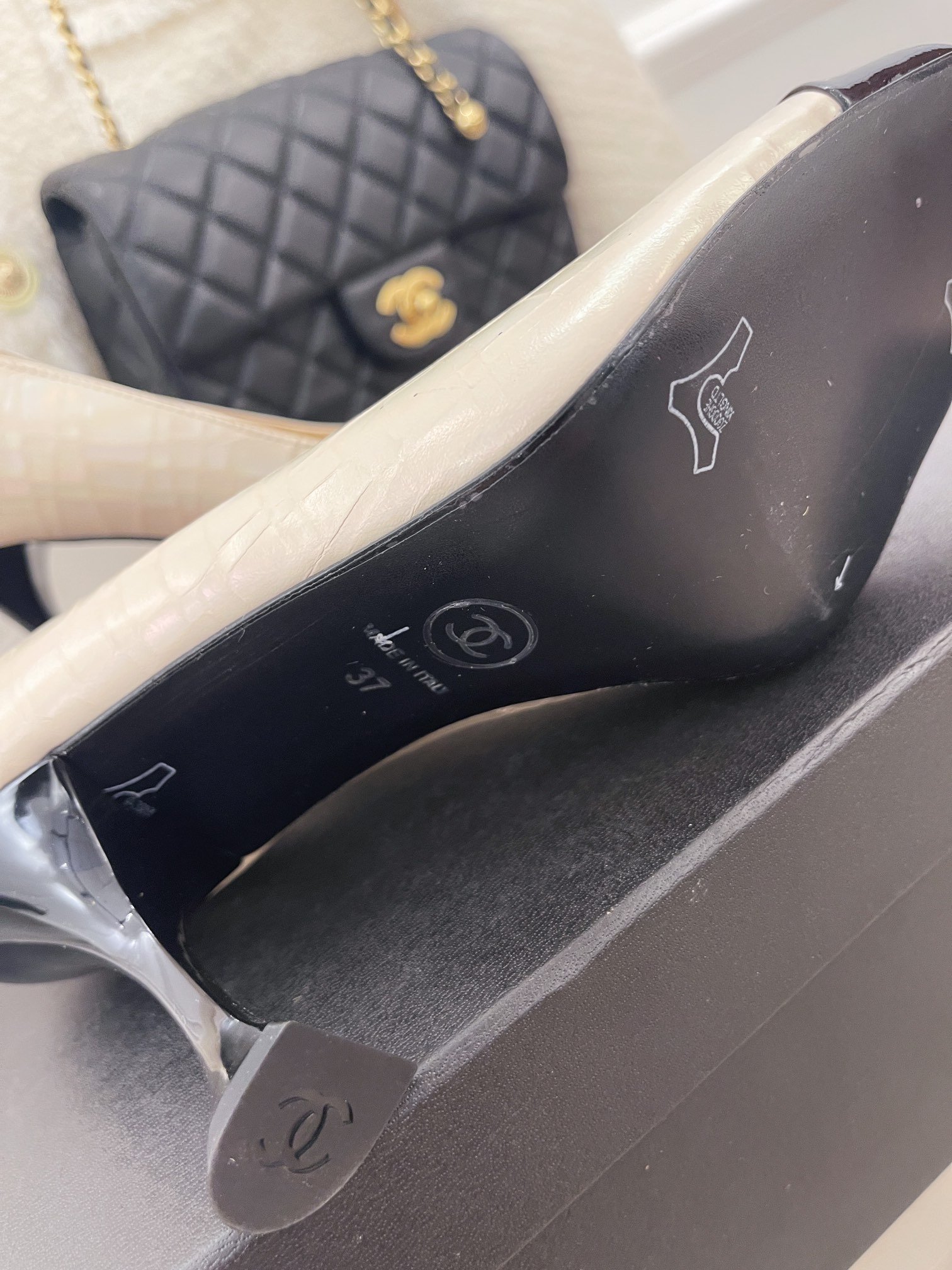 Ch**el Women’s Pump & Grosgrain Beige For Women