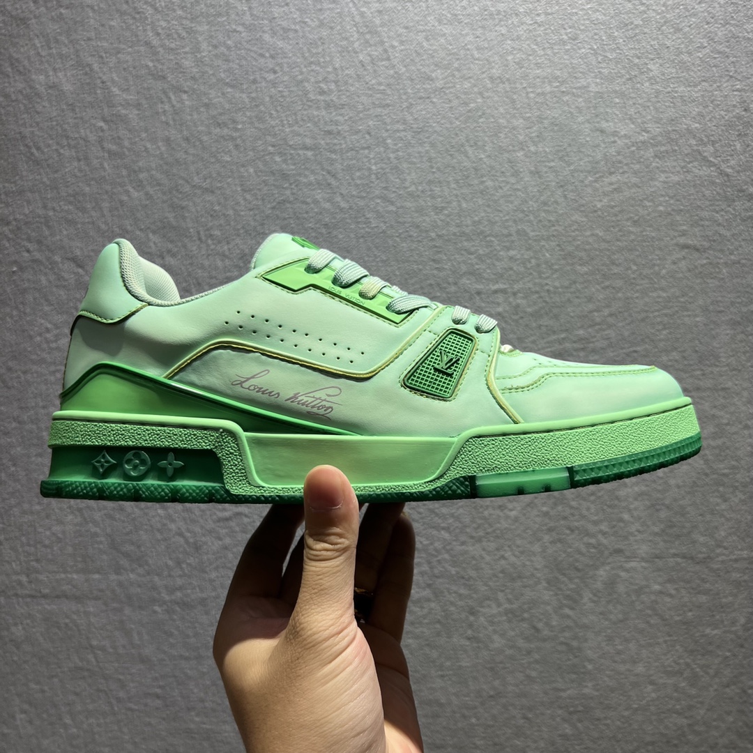 L0vis Vuittion LV Trainer Sneaker Green For Men LV