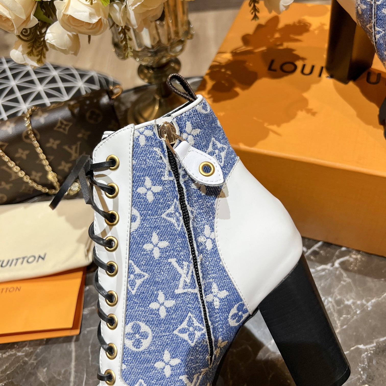 L0vis Vvtt0n Women’s Star Trail Ankle Boots Blue For Women LV