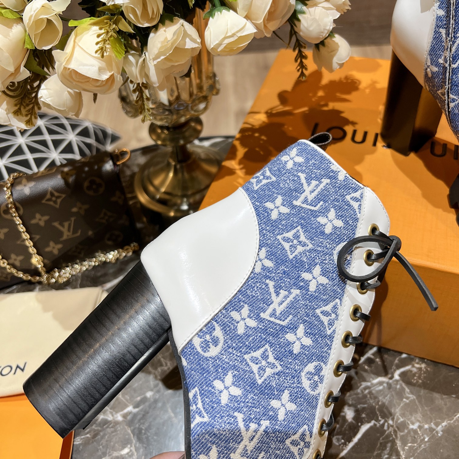 L0vis Vvtt0n Women’s Star Trail Ankle Boots Blue For Women LV