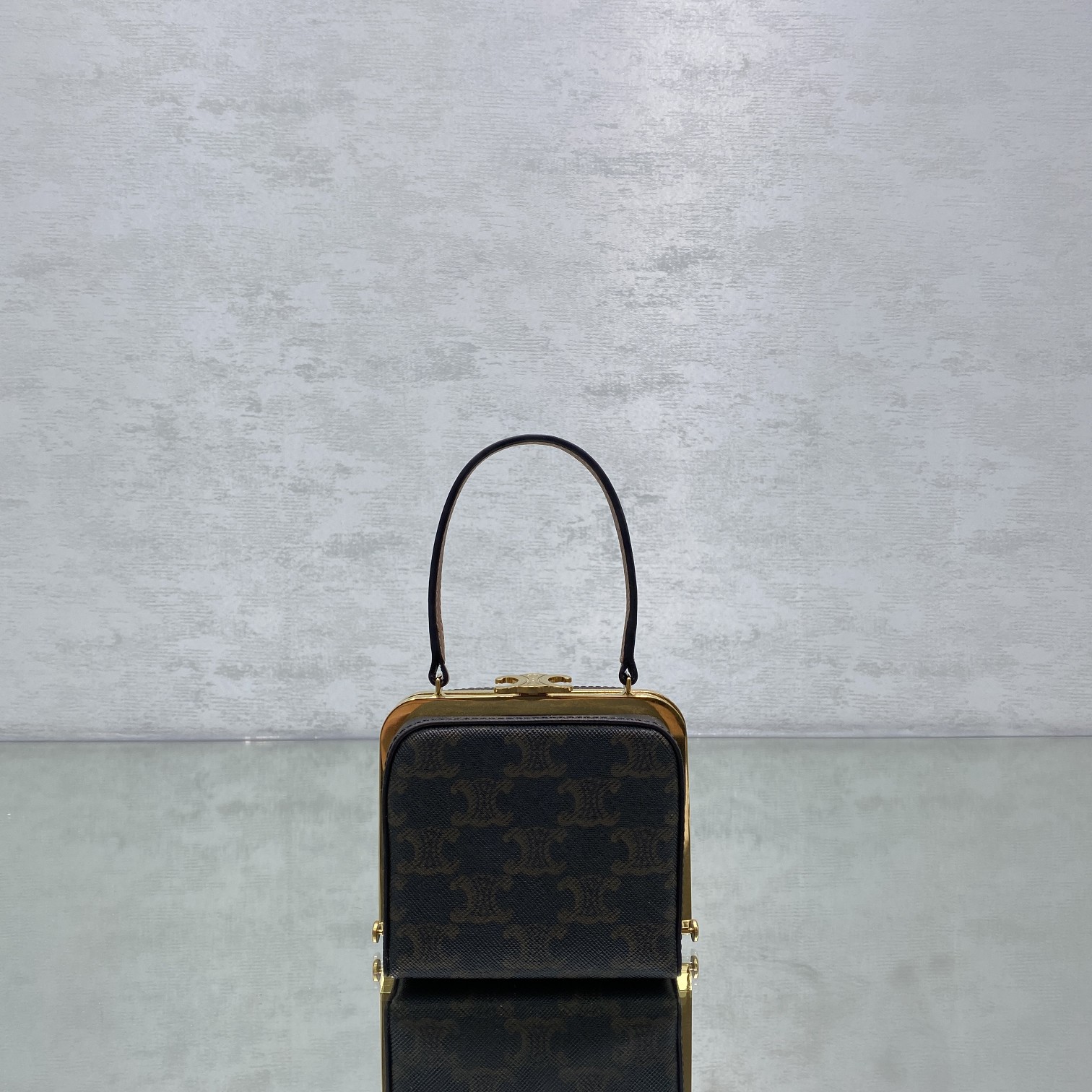 Ce1i*e Triomphe Minaudiere In Triomphe Canvas Brown For Women 4in/10cm