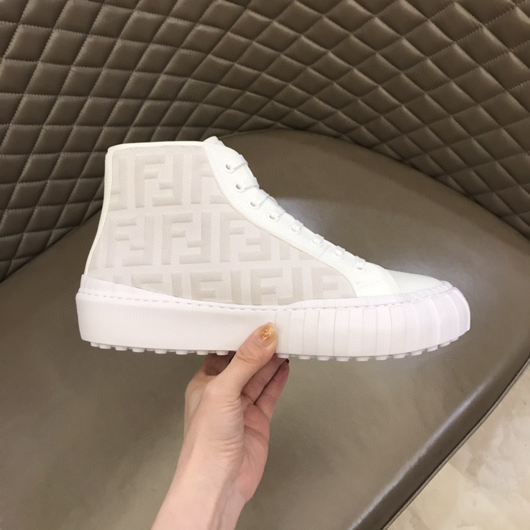 F**di Flow High Tops Sneakers White For Men 7E1424