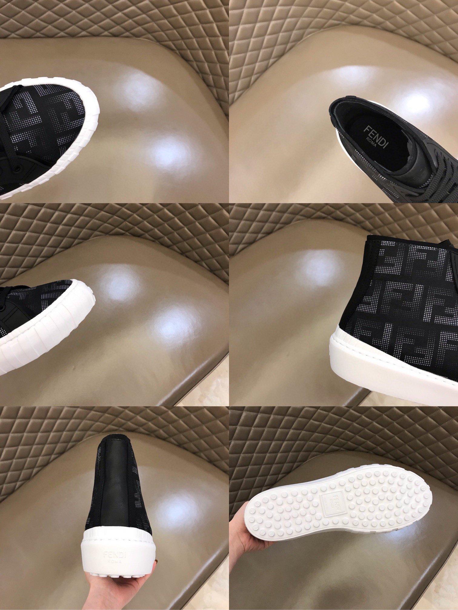 F**di Force High Tops Sneakers Black For Men 7E1424AD76F13RZ