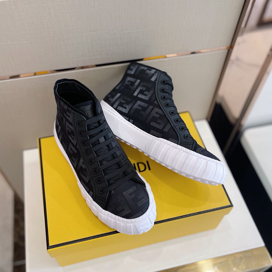 F**di Force High Tops Sneakers Dark Blue For Men 7E1424AD76F13RZ