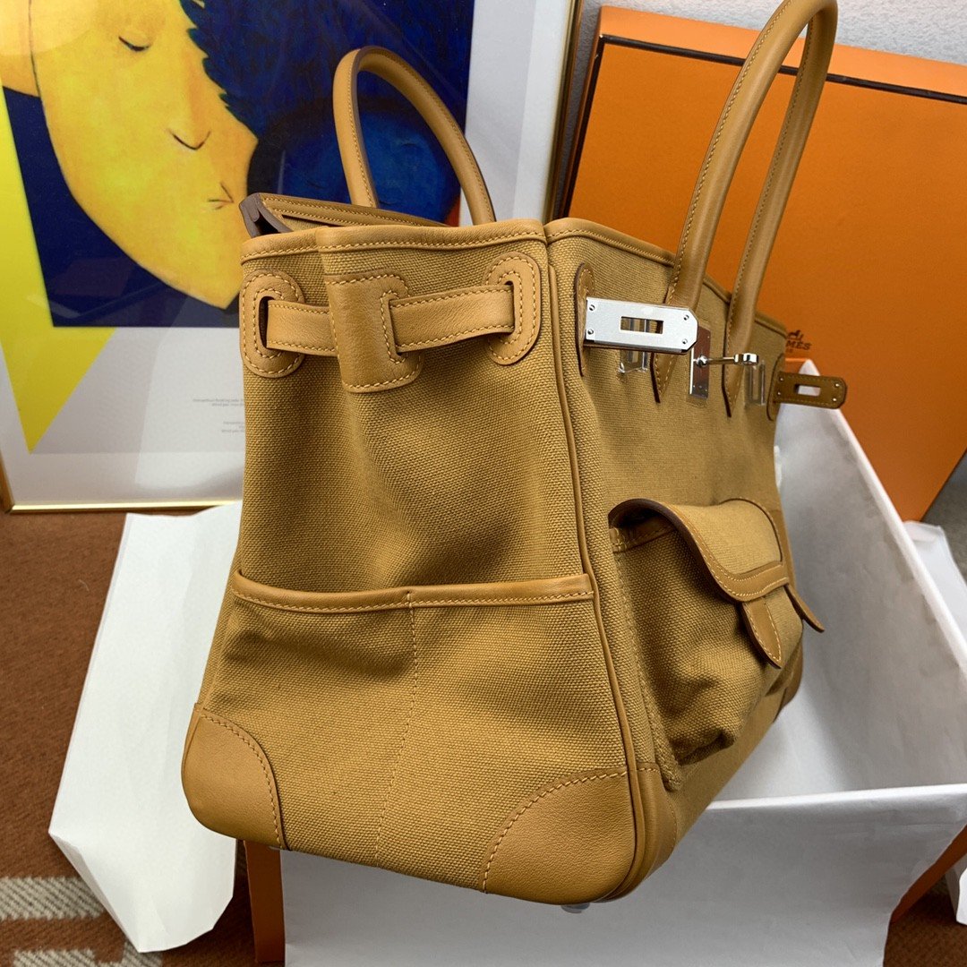 H**me5 Birkin Cargo 35 Beige, Silver Toned Hardware Bag For Women, Women’s Handbags, Shoulder Bags 13.8in/35cm