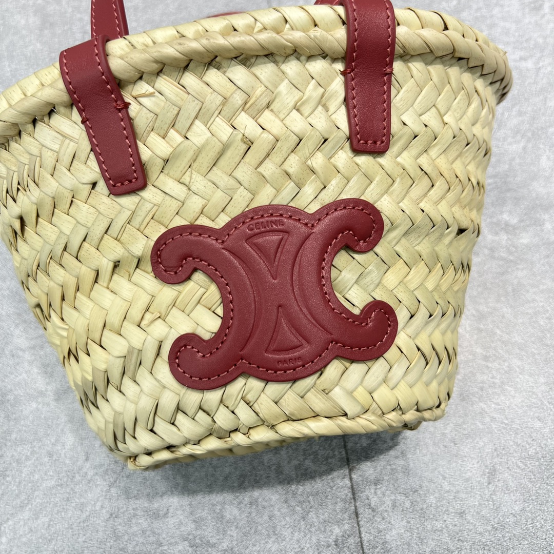 Ce1i*e Teen Triomphe Classic Pannier Tote Dark Pink For Women 8in/20cm