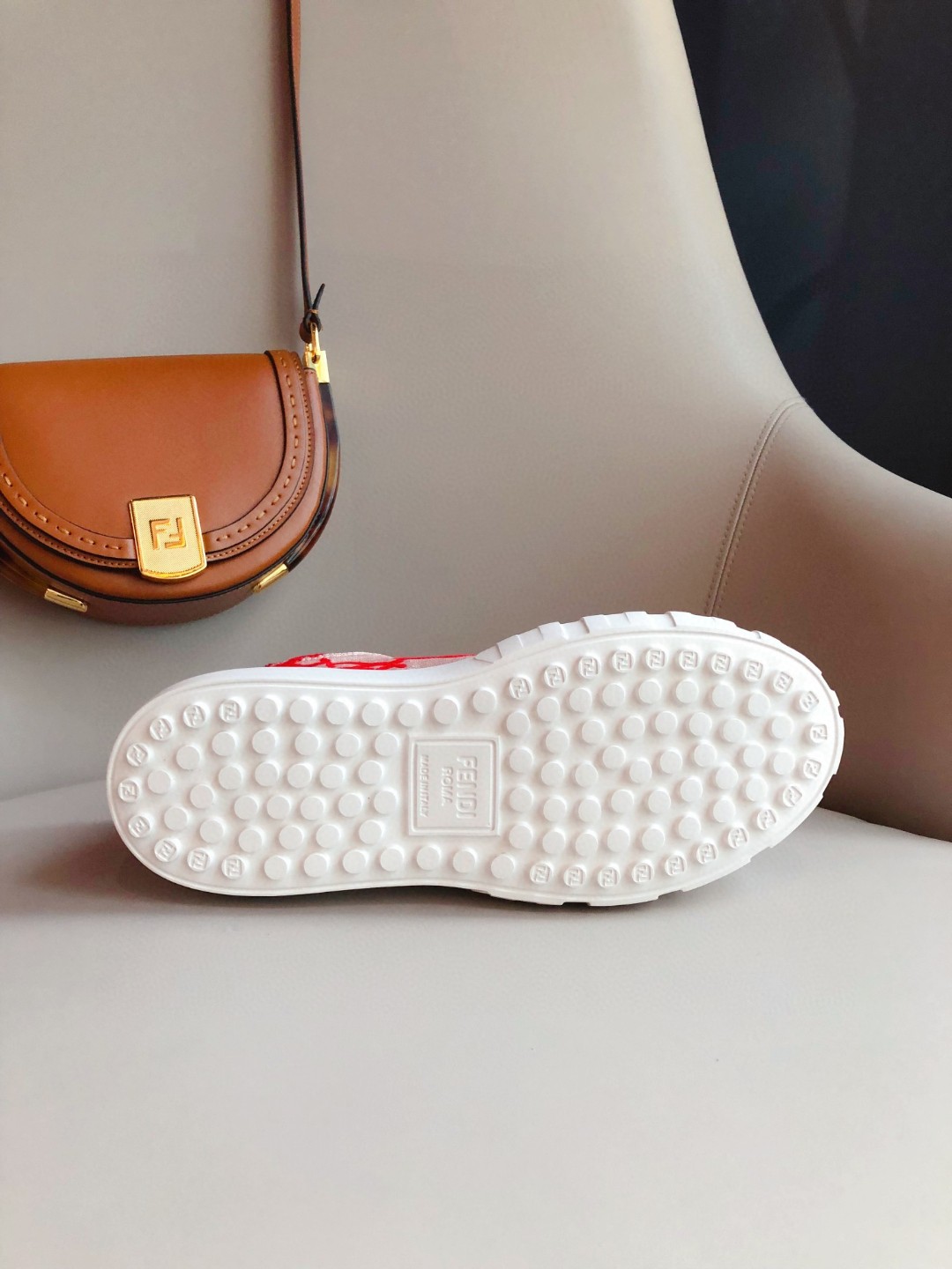 F**di Force Low Tops Sneakers Red For Men 7E1520