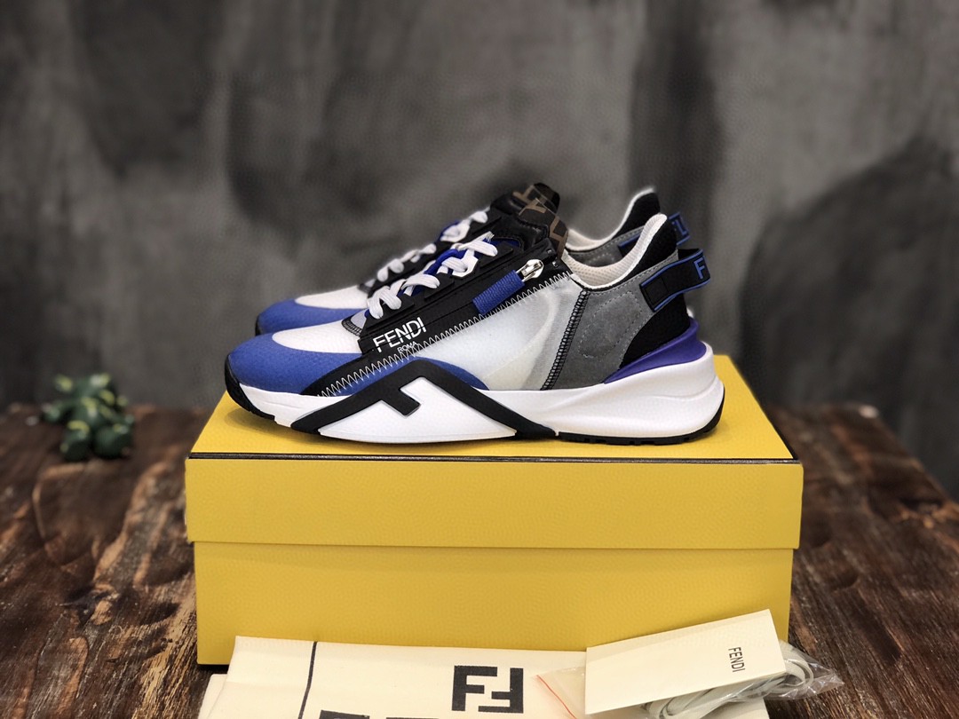 F**di Flow Sneakers Blue For Men 7E1453