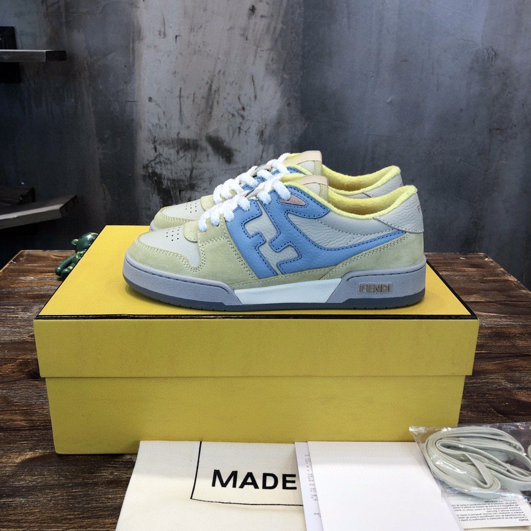 F**di Match Low Tops Sneakers Yellow For Men 7E1493AI1NF1H1F