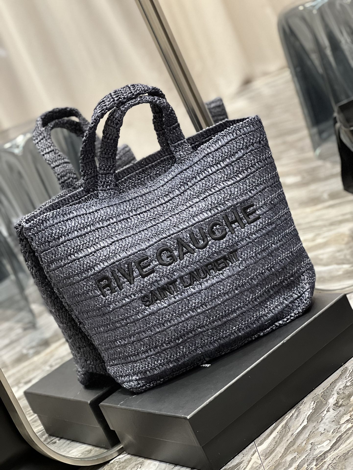 Sa1nt Lau*nt Rive Gauche S*pple Tote Bag Grey For Women, Women’s Bags 15in/38cm Y51