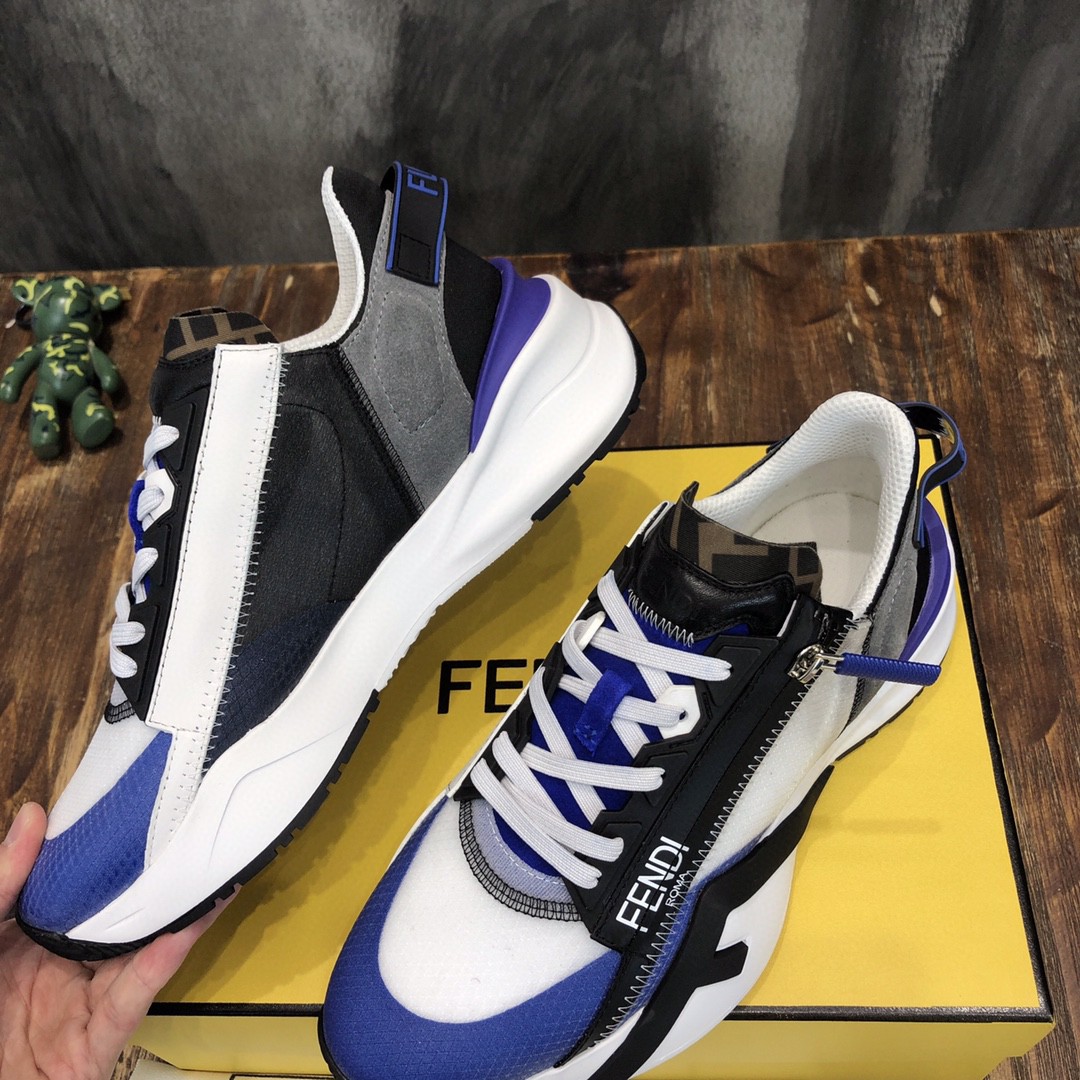 F**di Flow Sneakers Blue For Men 7E1453