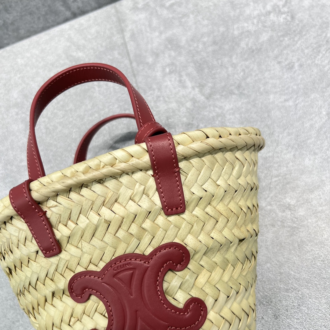 Ce1i*e Teen Triomphe Classic Pannier Tote Dark Pink For Women 8in/20cm