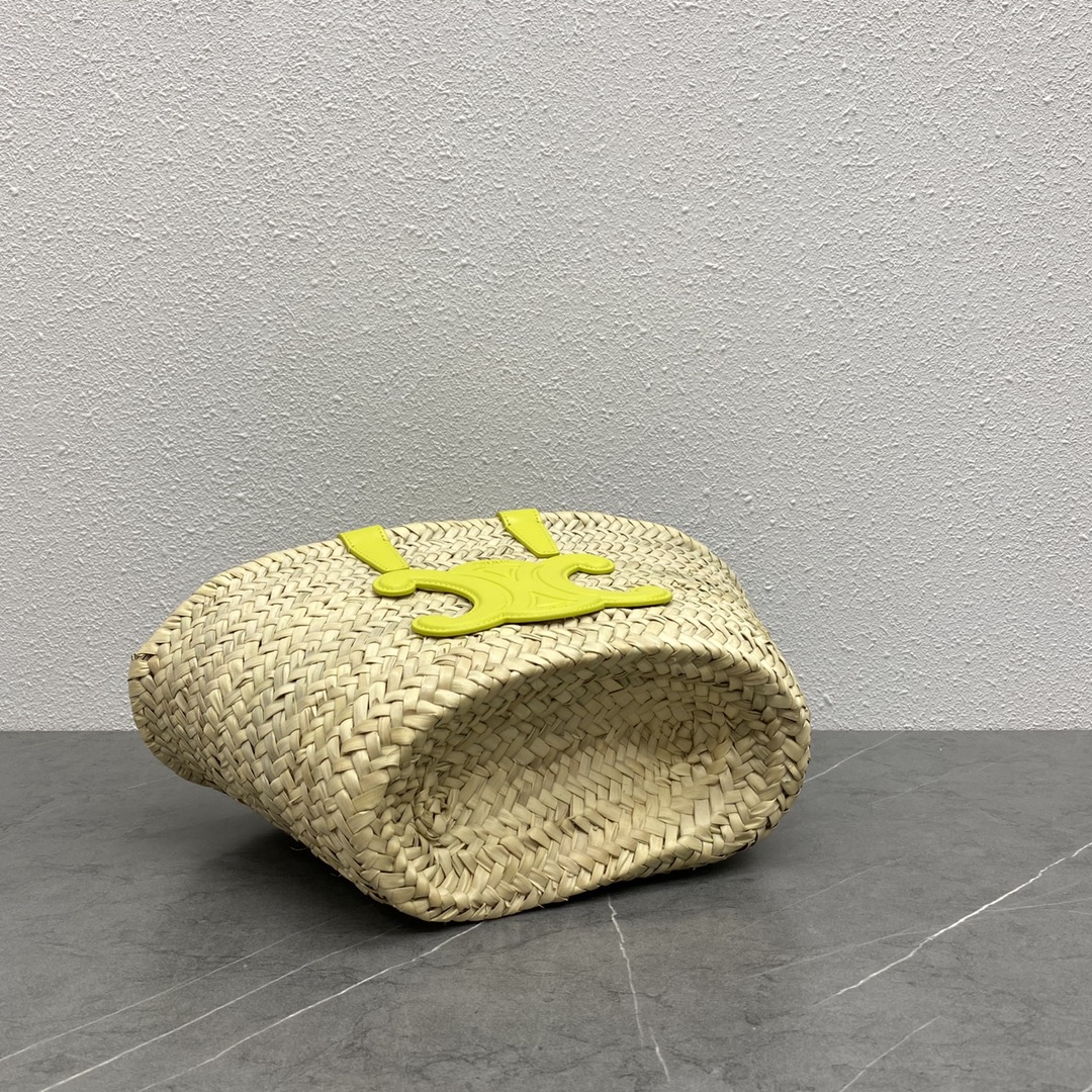 Ce1i*e Teen Triomphe Ce1i*e Classic Panier In Palm Leaves And Lizard Yellow For Women 8in/20cm 194004EH4.11CT