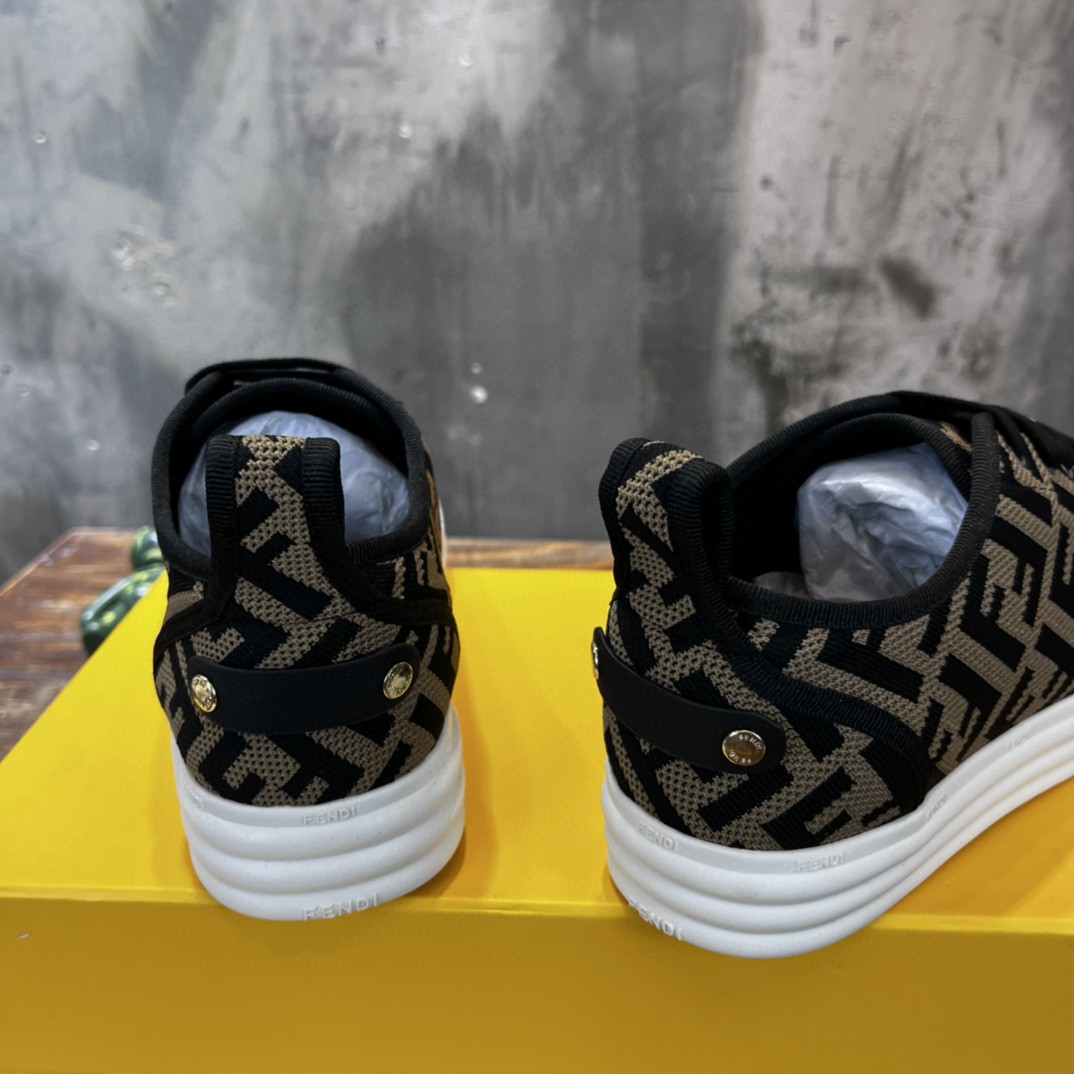 F**di Domino Fabric Sneakers Brown For Men