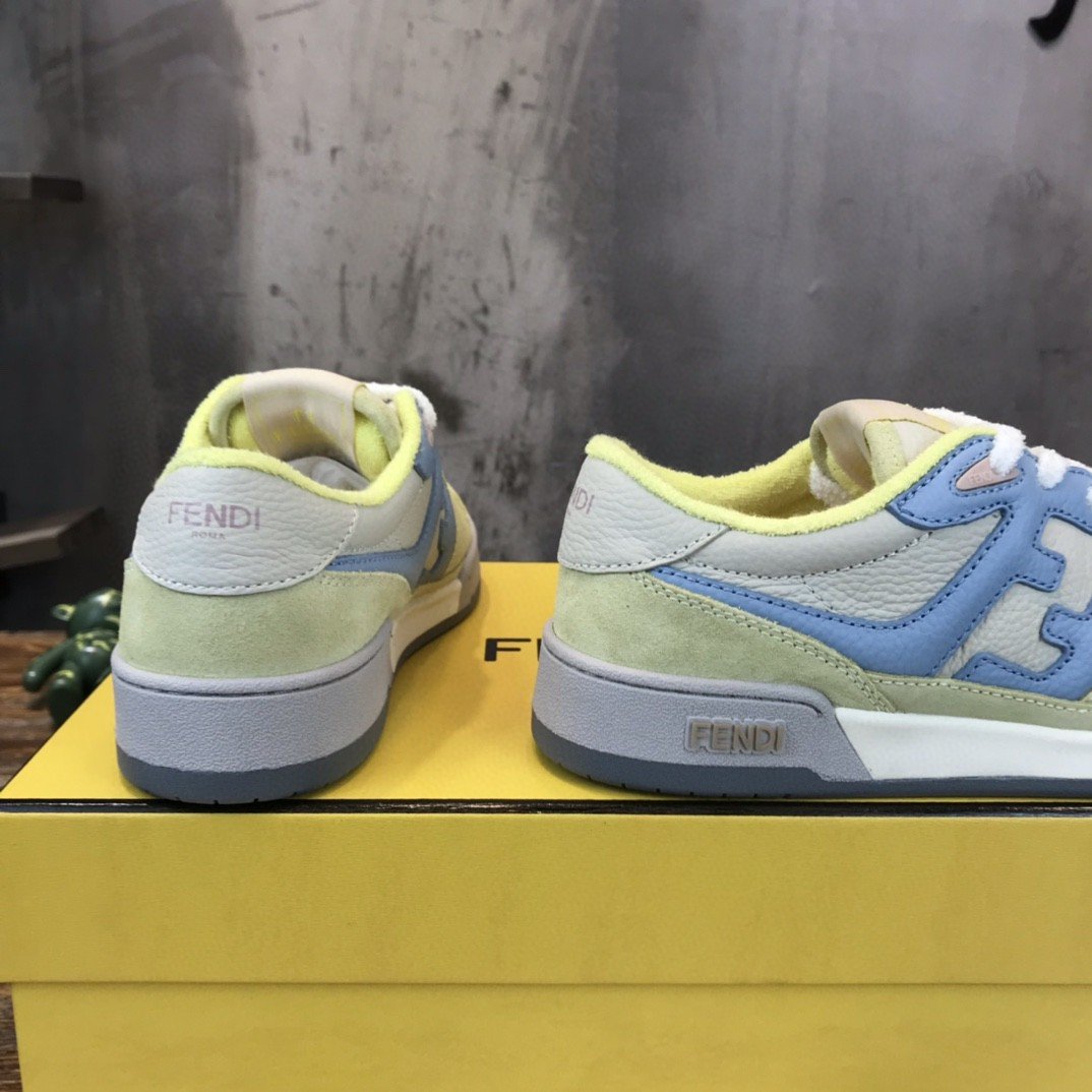 F**di Match Low Tops Sneakers Yellow For Men 7E1493AI1NF1H1F