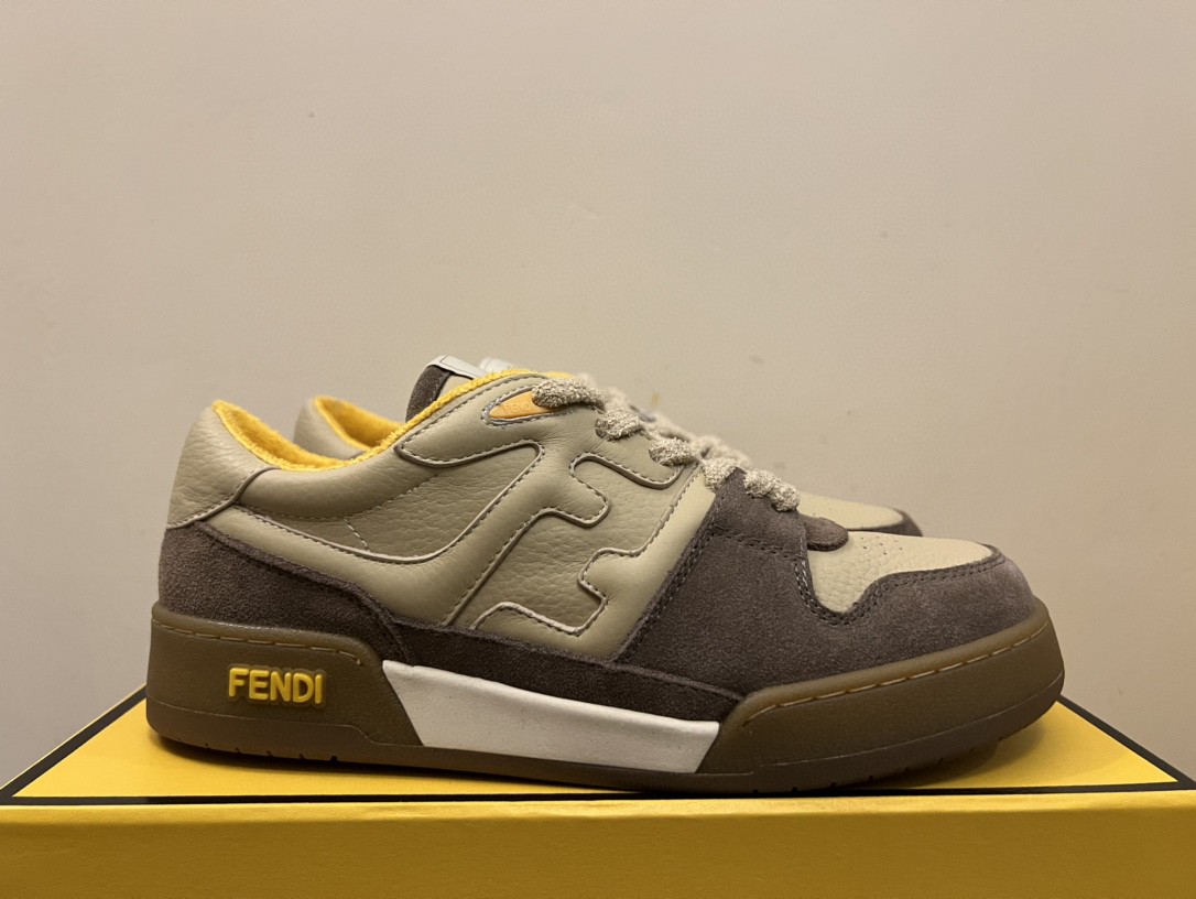 F**di Match Low Tops Sneakers Beige For Men 7E1493AHH2F1FHU