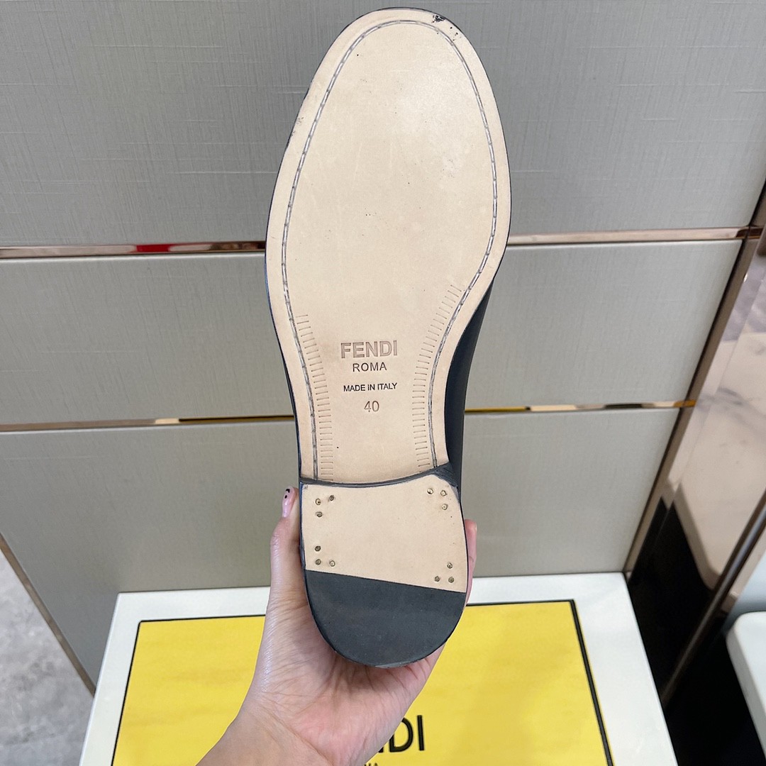 F**di Force Matte Black Loafers For Men