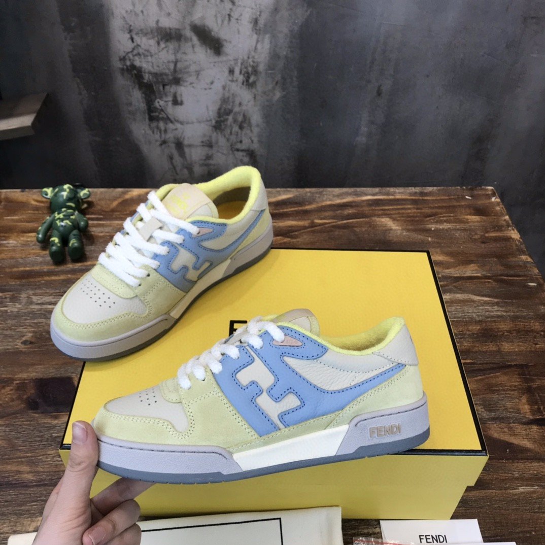 F**di Match Low Tops Sneakers Yellow For Men 7E1493AI1NF1H1F