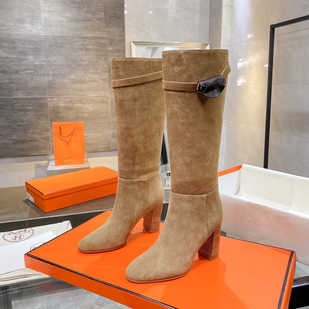 H**me5 High Heel Boots Brown For Women 3.54in/9cm