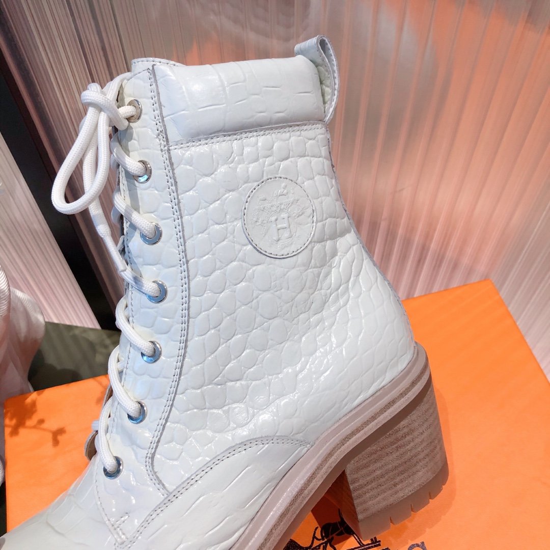 H**me5 Fresh Ankle Boots White For Women 1.6in/4cm