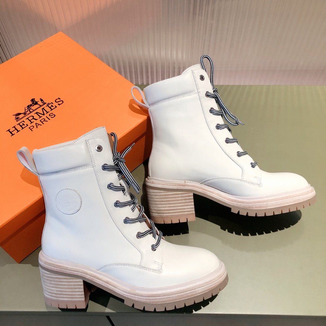 H**me5 Fresh Ankle Boots White For Women 1.6in/4cm