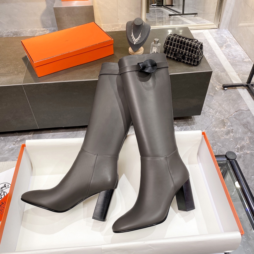 H**me5 High Heel Boots Gray For Women 3.54in/9cm