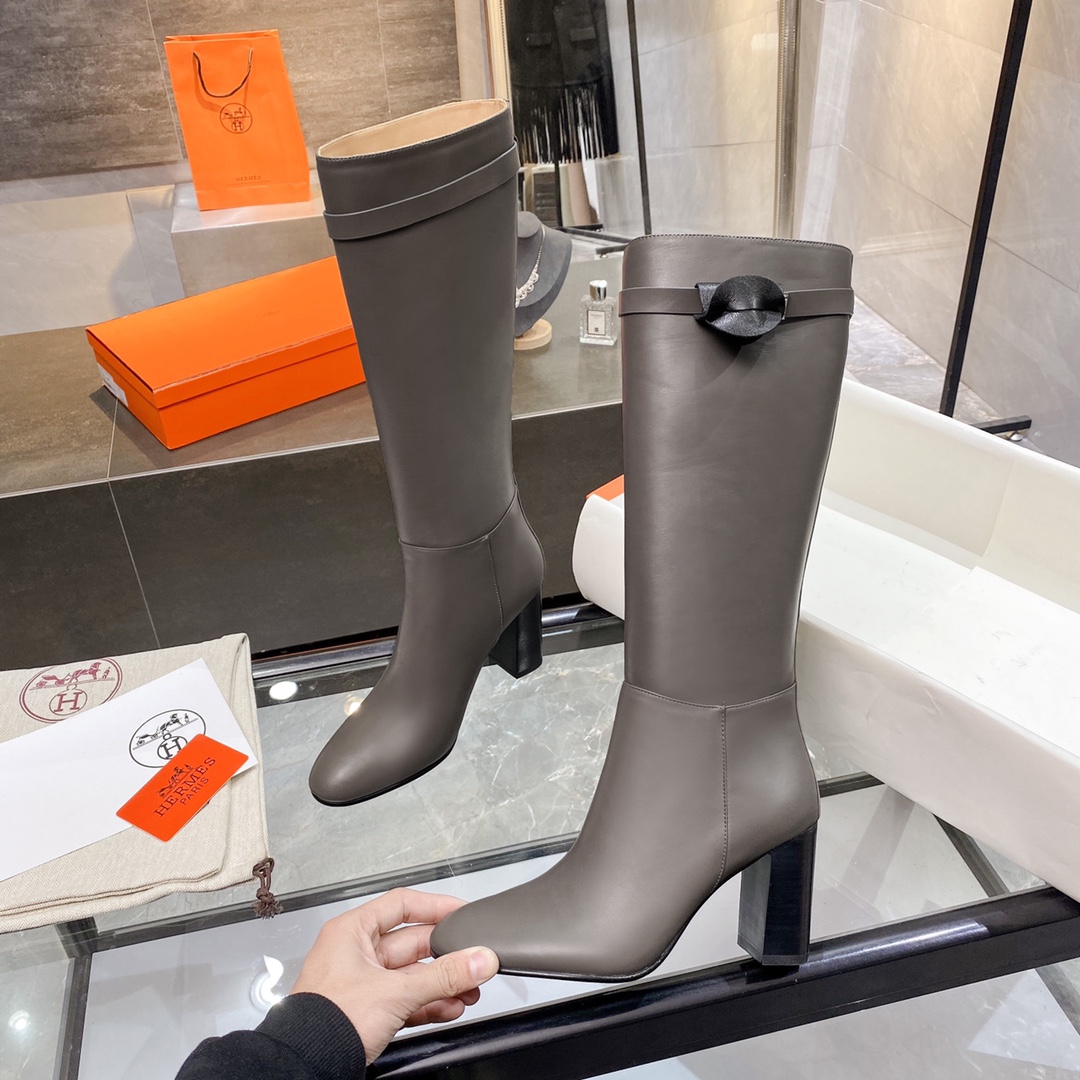 H**me5 High Heel Boots Gray For Women 3.54in/9cm