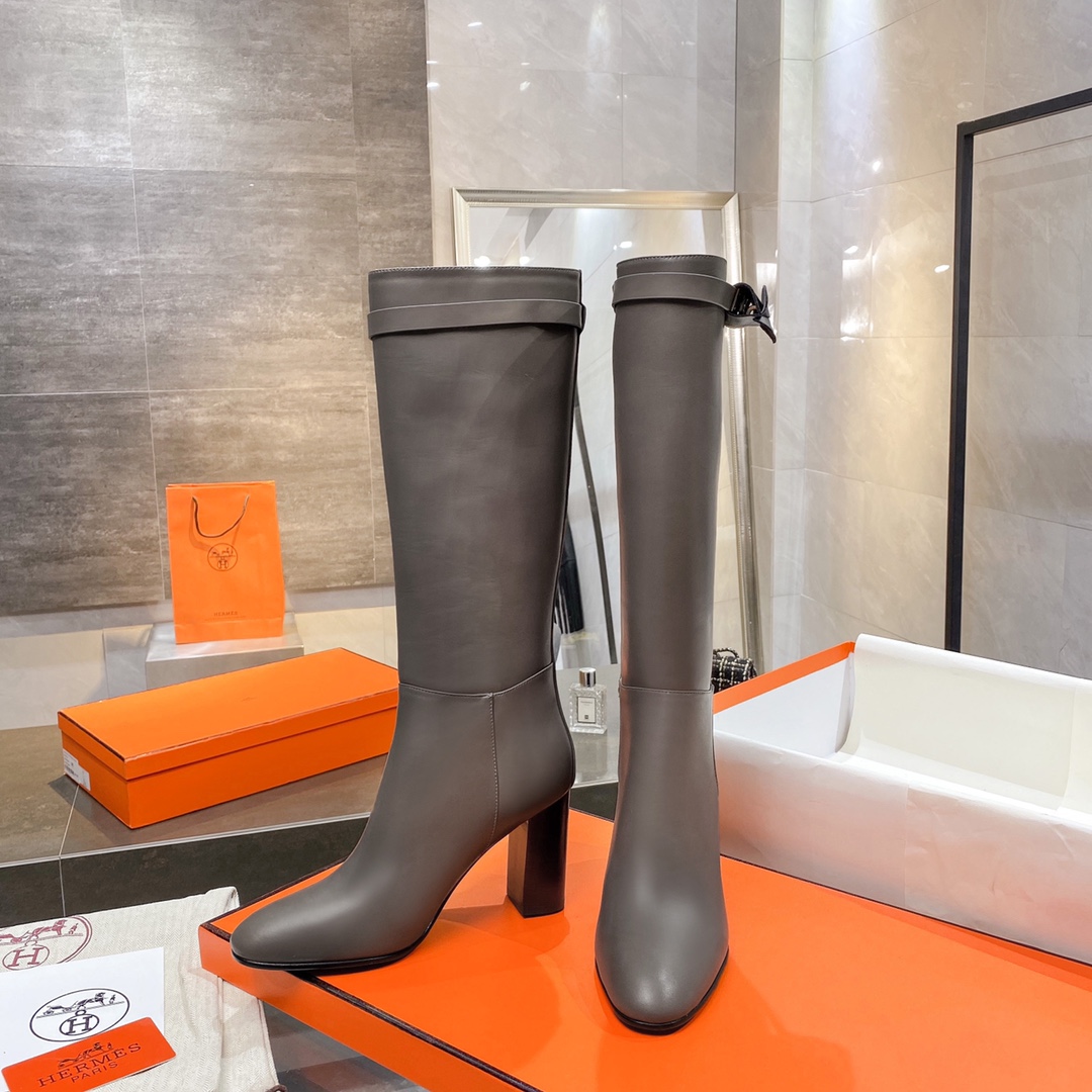 H**me5 High Heel Boots Gray For Women 3.54in/9cm