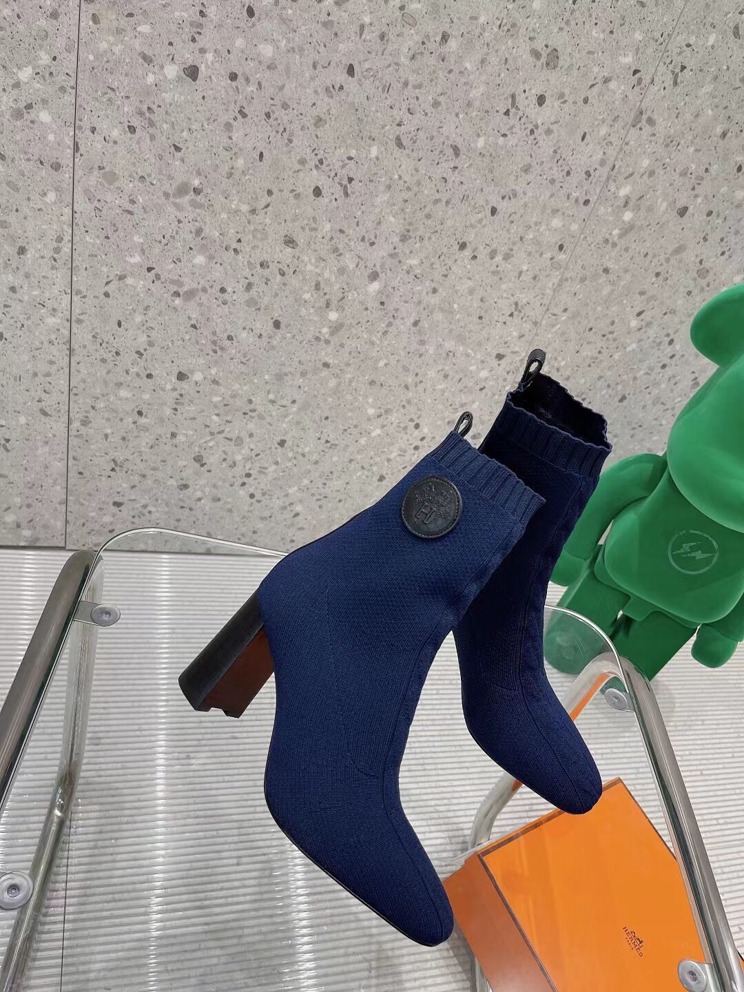 H**me5 Volver 90 Ankle Boots Blue For Women 3.5in/9cm H192035Z O5405